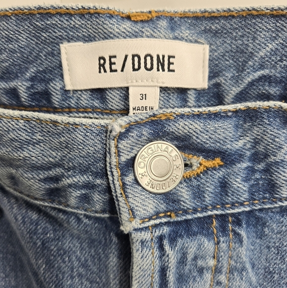Re/ Done Jeans 70's Stove Pipe Mid Wash Raw Hem - Picture 4 of 15